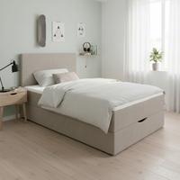 Box Ágy Ace - bézs, Modern, textil/fa (120/200cm) - Bessagi Home