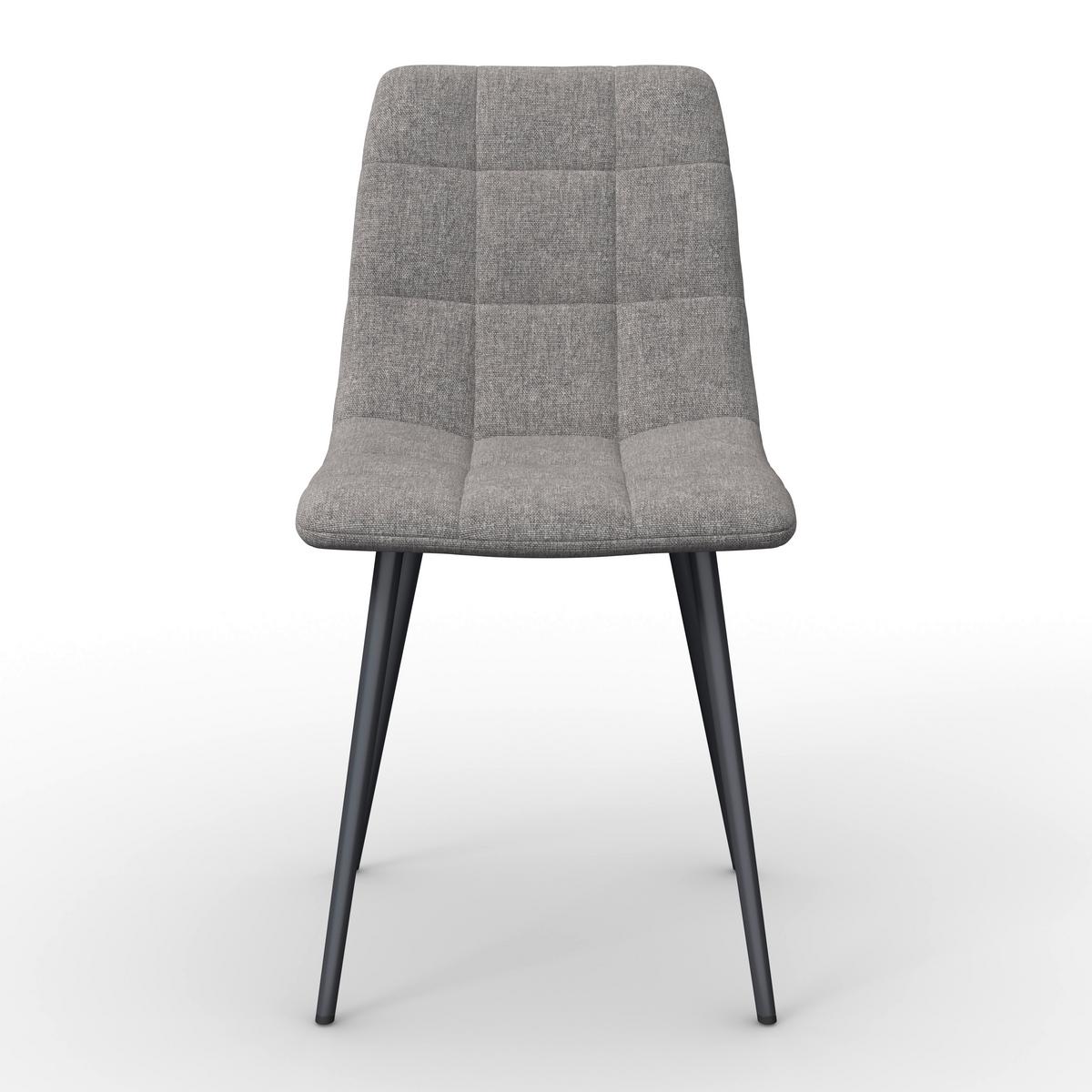 Stuhl Ria Grau Mikrofaser Gepolstert - Schwarz/Grau, MODERN, Textil/Metall (44/87/54cm) - Bessagi Home