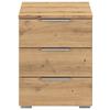 Noćni Stolić Mars 3l - hrast Artisan/boje aluminija, Basics, drvni materijal/metal (40/52/40cm) - Modern Living