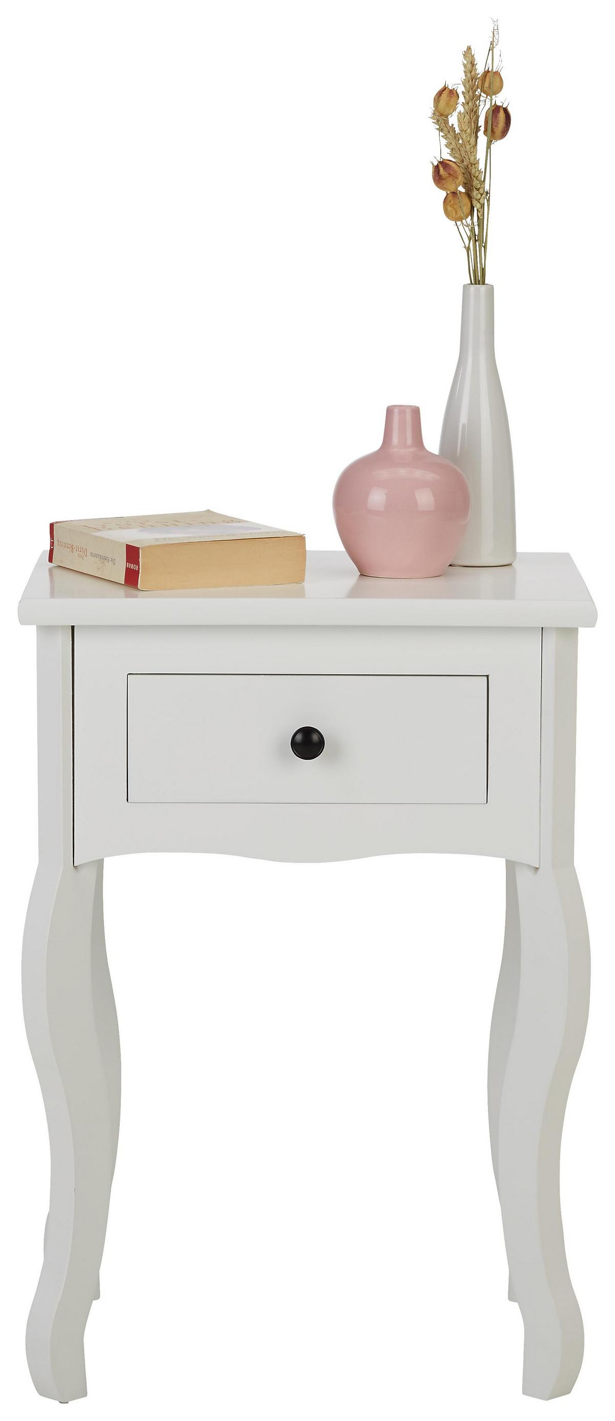 NOPTIERA JAMILA 1 - alb, Romantik / Landhaus, lemn/material pe bază de lemn (40/58/32cm) - Based