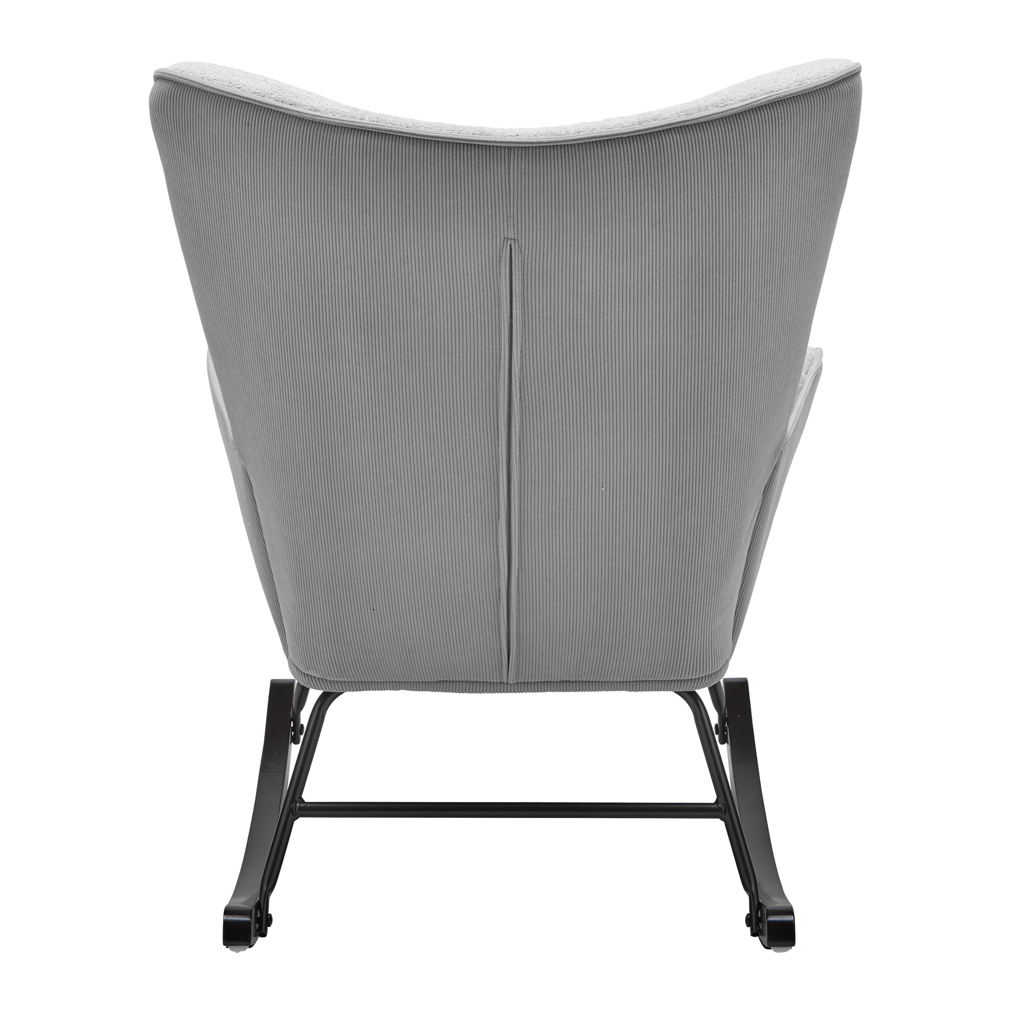 GUNGFÅTÖLJ ROCK - grå/svart, Modern, metall/trä (66/90/77cm) - Mömax