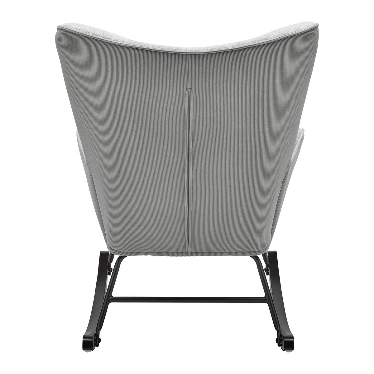 Schaukelstuhl Rock Grau/Schwarz - Schwarz/Grau, MODERN, Holz/Textil (66/90/77cm) - Mömax