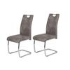 Schwingstuhl-Set Flora II S 2er-Set ca. 43x98 cm Grau - Chromfarben/Grau, MODERN, Textil/Metall (43/98/59cm) - MID.YOU