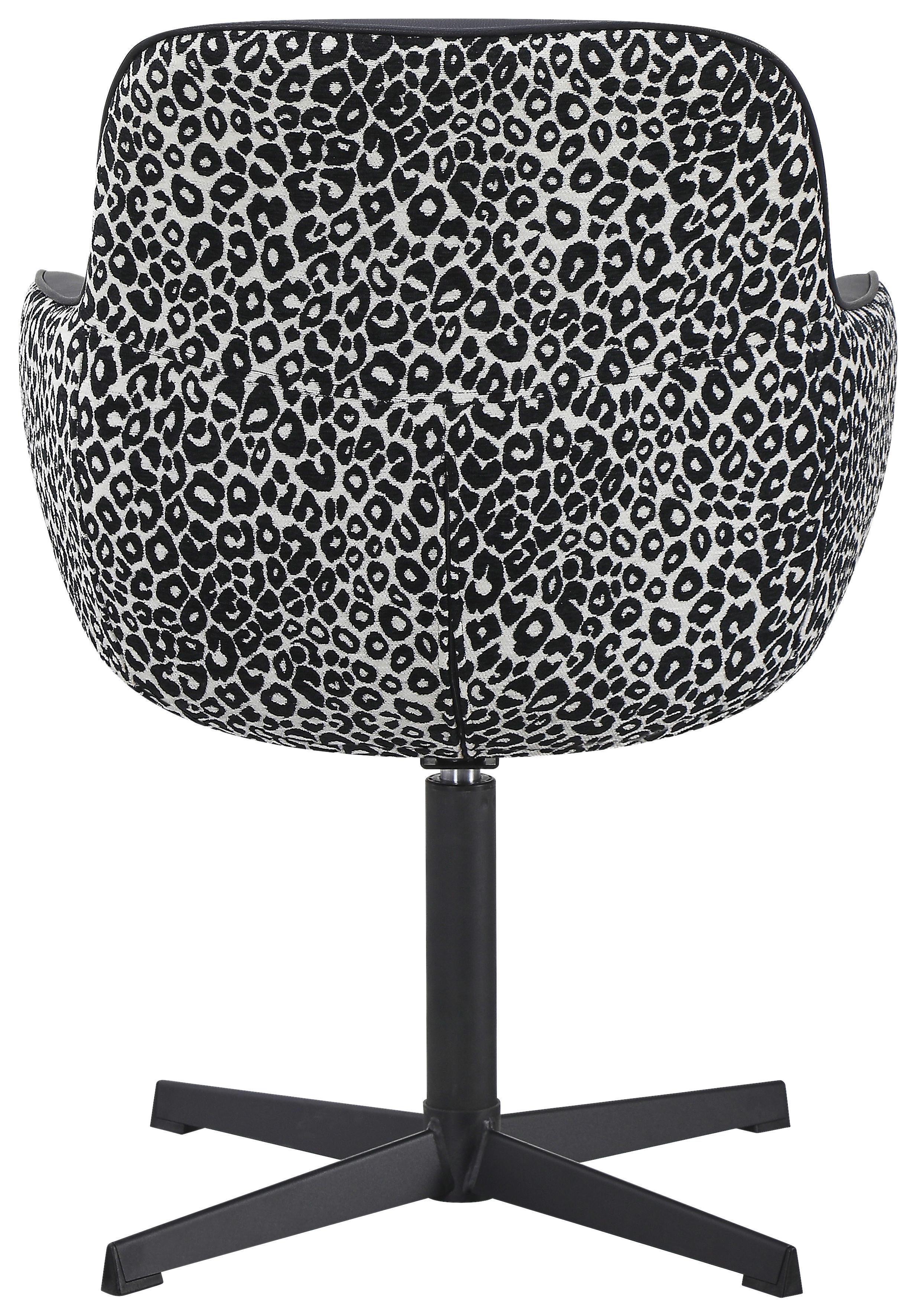 STOL MED ARMSTÖD LEONA - vit/svart, Design, metall/textil (61/87/63cm) - Mömax
