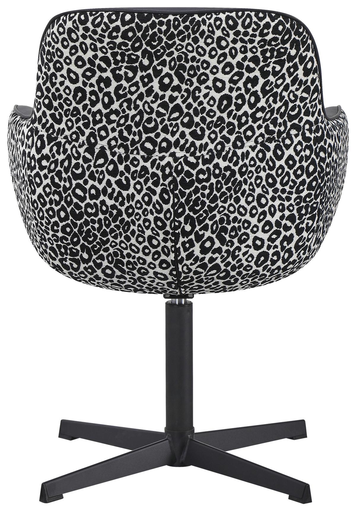 Naslanjač Leona - črna/bela, Design, kovina/tekstil (61/87/63cm) - Mömax