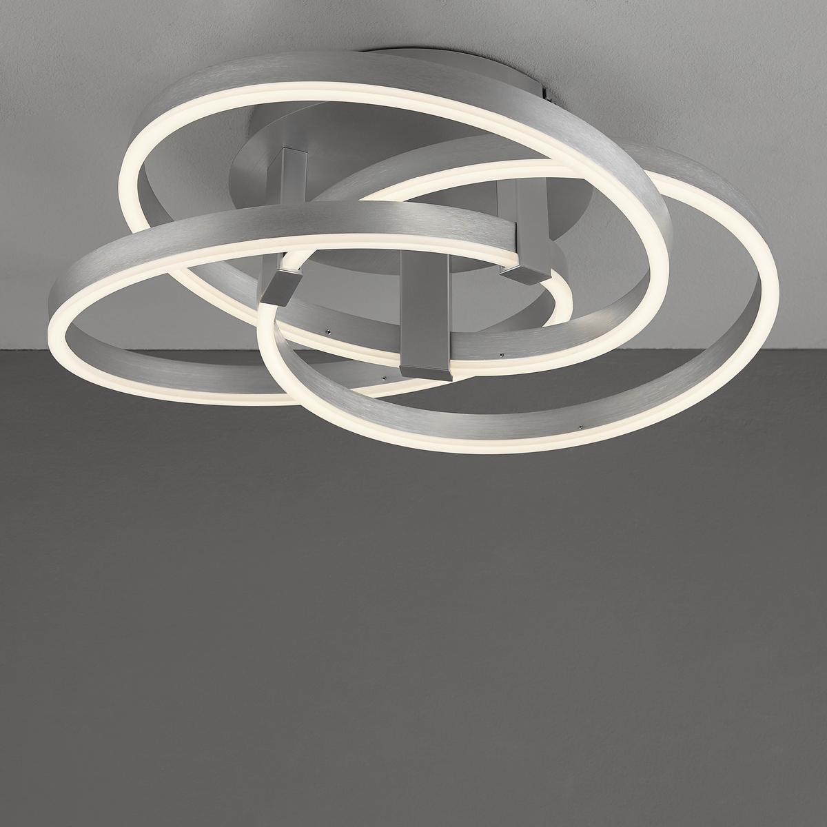 LAMPA SUFITOWA LED 1356260 - kolor aluminiowy, Design, tworzywo sztuczne/metal (55/18cm) - Näve