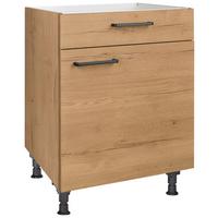 Kochfeldumbauschrank Structura Eiche - Eichefarben/Schwarz, MODERN, Holzwerkstoff/Metall (60/87/56cm) - Nobilia