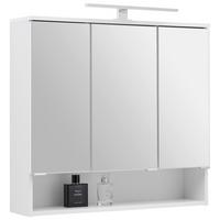 Dulap cu oglindă Fresh - alb, Konventionell, sticlă/material pe bază de lemn (80/75/20cm) - Ondega