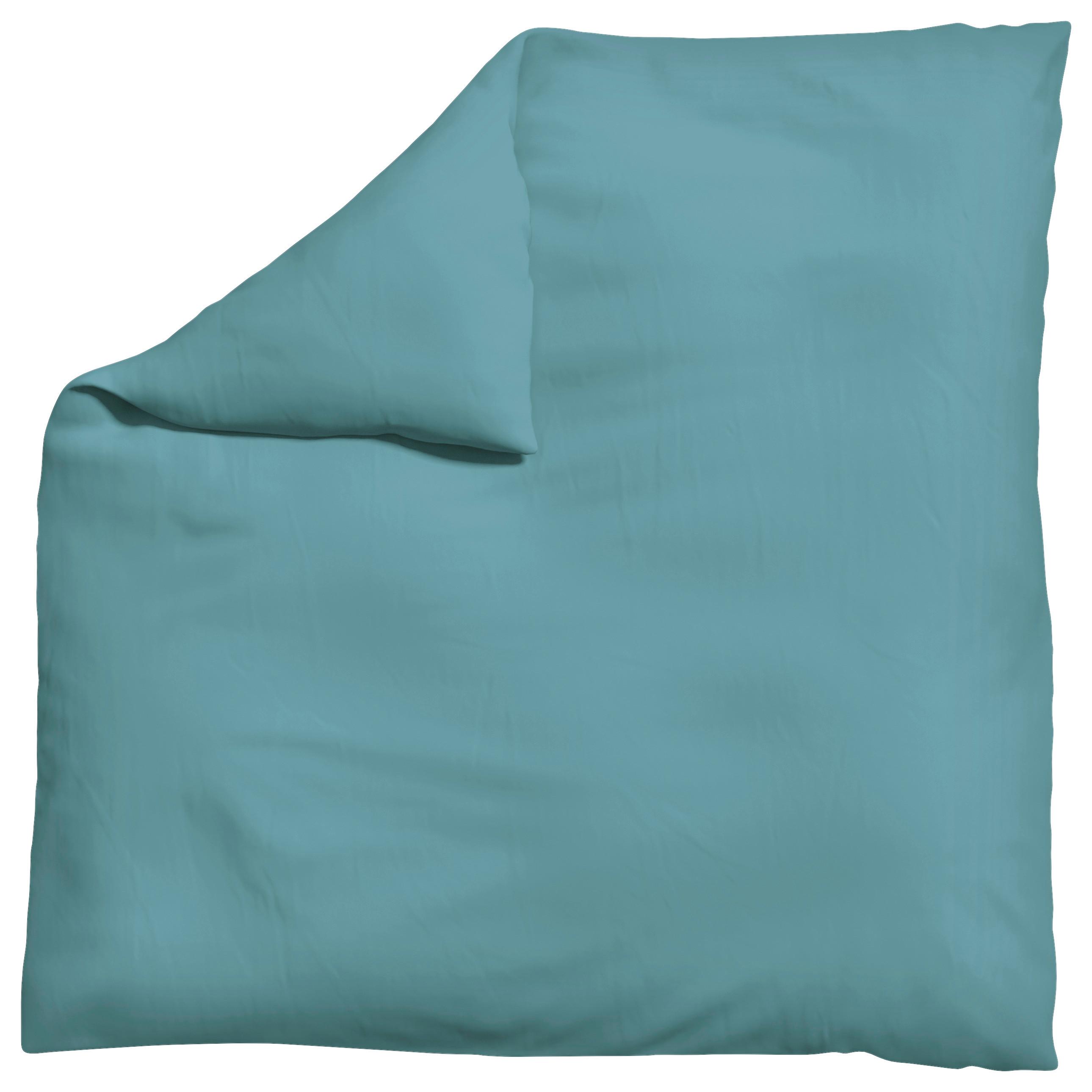 Bettdeckenbezug Woven Satin Pastellblau ca. 200x200cm - Pastellblau, Basics, Textil (200/200cm) - Schlafgut