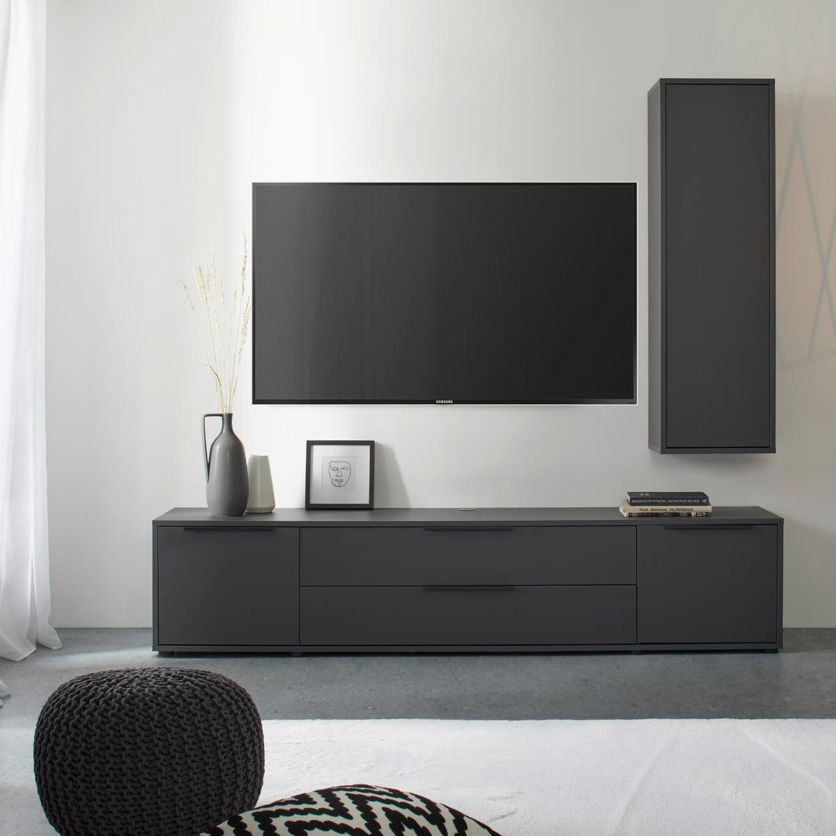 Hängeschrank Bounty in Anthrazit - Anthrazit, MODERN, Holzwerkstoff (132/41/32cm) - Mömax