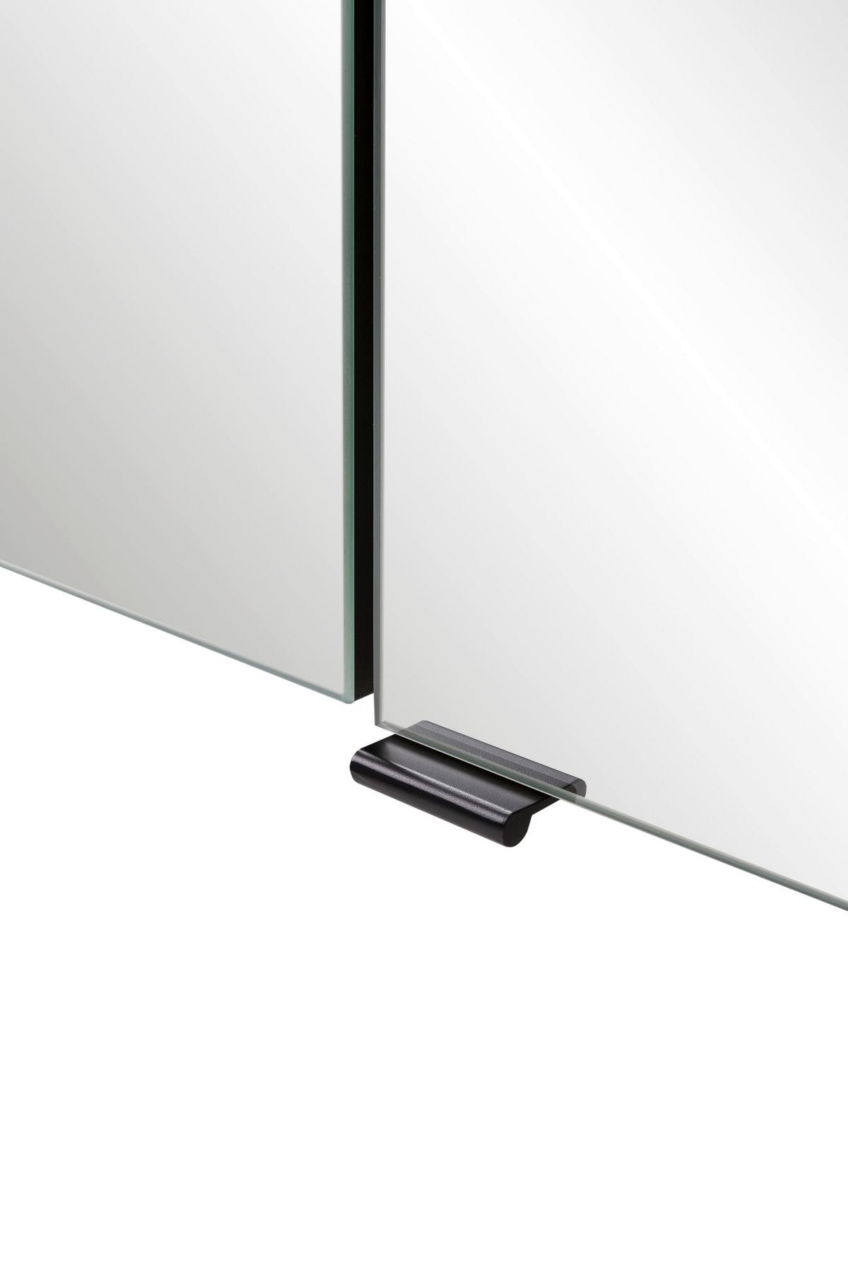 Spiegelschrank in Eiche Wotan - Eiche Wotan/Schwarz, ROMANTIK / LANDHAUS, Glas/Holzwerkstoff (80/64/20cm) - Mömax