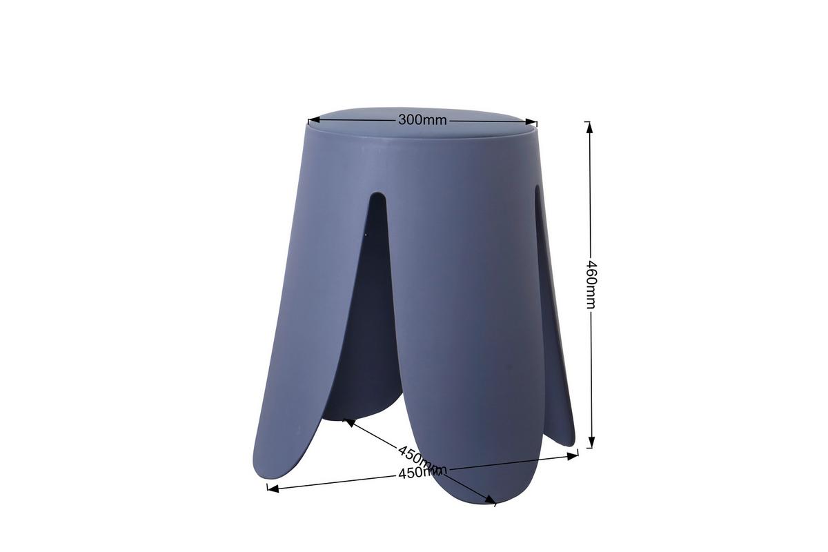 Hocker Pia Blau - Blau, LIFESTYLE, Holz/Kunststoff (45/46/30cm) - Based