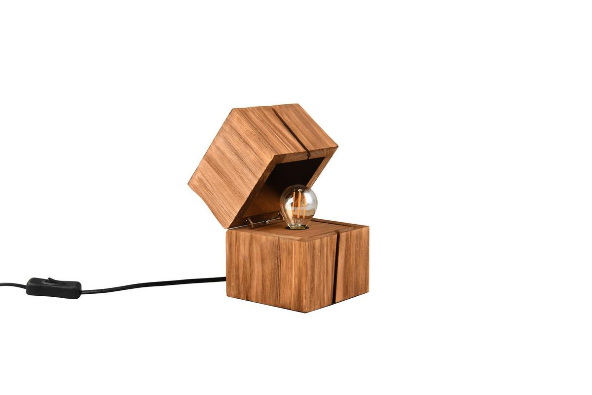 LAMPA STOŁOWA 514110130 TREASURE - kolor naturalny, Trend, drewno (12/16/12cm) - Trio Leuchten