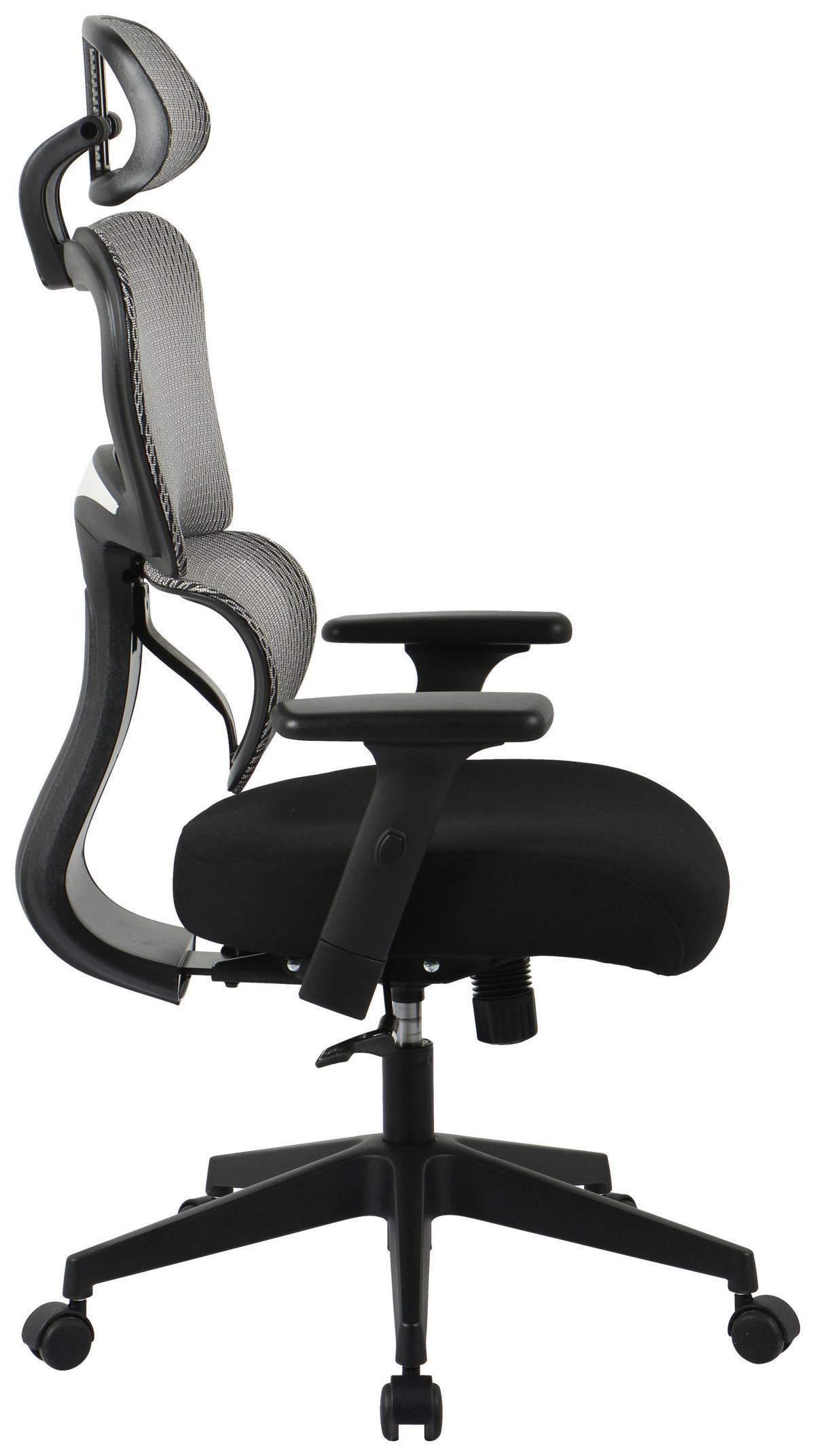 Norris Uredska Stolica - siva/crna, Moderno, metal/tekstil (67/113-123/67cm) - Premium Living