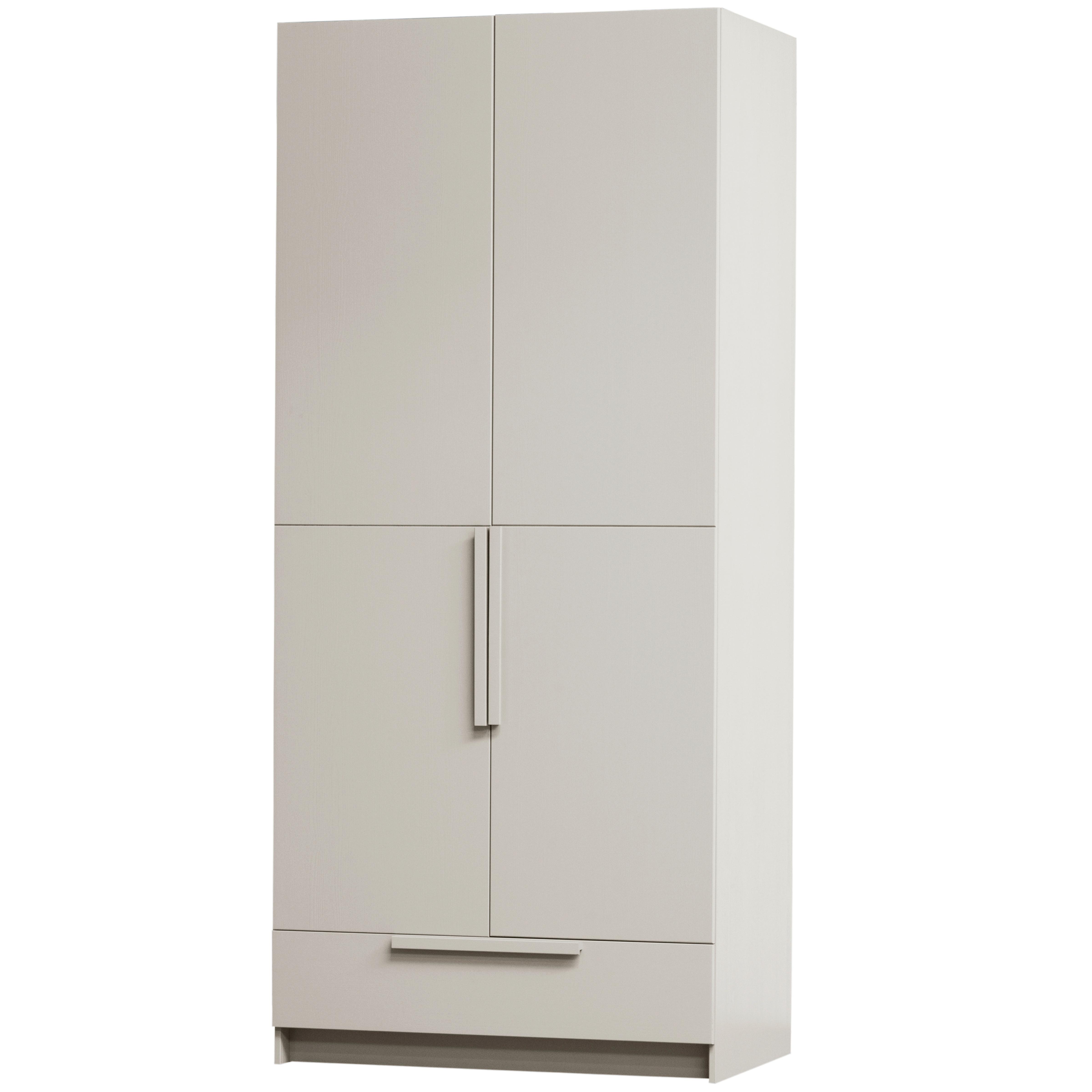 Garderobenschrank Pure Hellgrau - Hellgrau, Design, Holz (95/215/60cm) - Livetastic