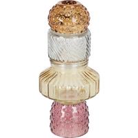 Gyertyatartó Color - többszínű, üveg (21,5/9,9cm)