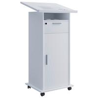 Stoječi Pult Meeta, Bela - bela, Basics, leseni material (60/50/120cm) - MID.YOU