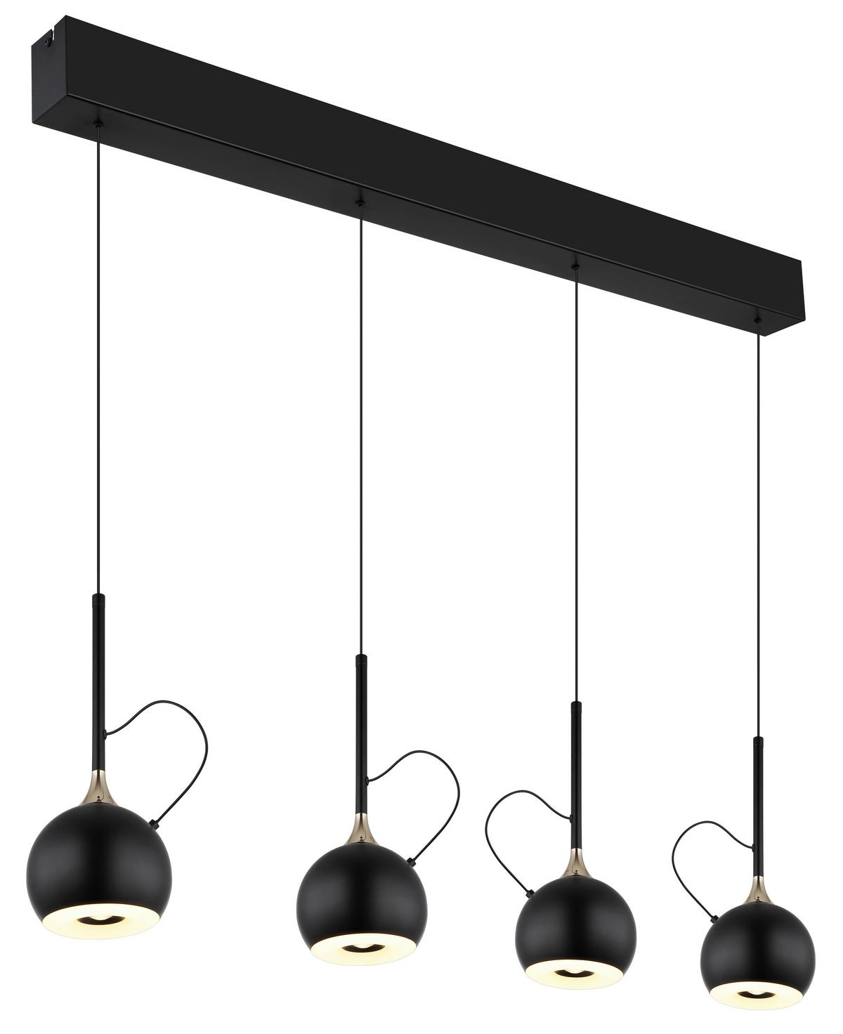 Led-hängeleuchte 15771-4 Donovan - Weiss/Goldfarben, Design, Kunststoff/Metall (93/12/150cm) - Globo