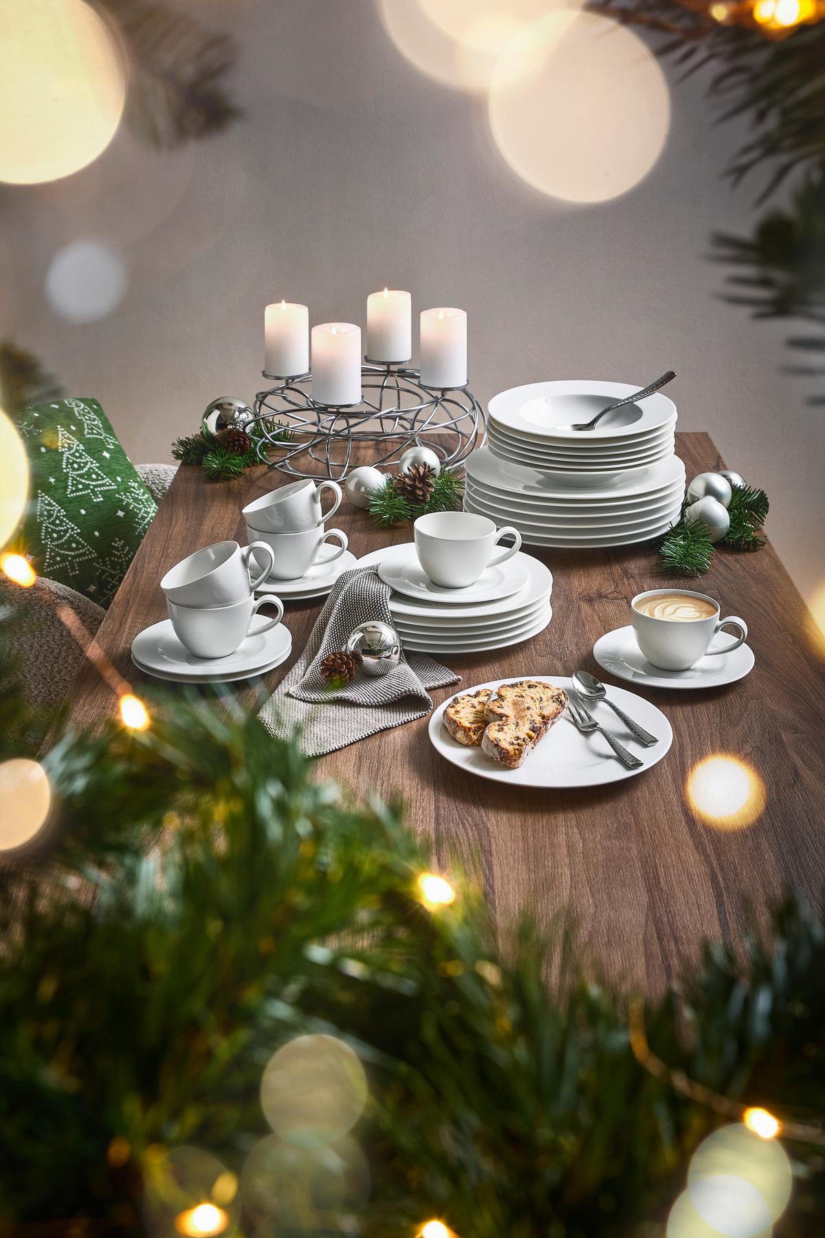 SERWIS OBIADOWO-ŚNIADANIOWY KAPRUN - biały, Basics, ceramika - Seltmann Weiden