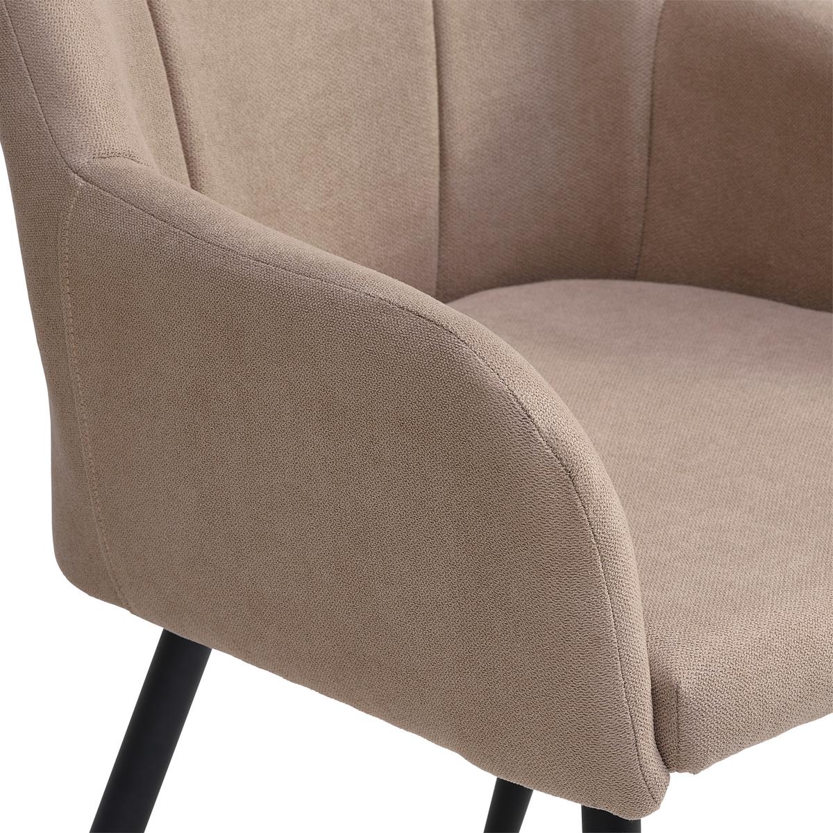 KRZESŁO Z PODŁOKIETNIKAMI ADELINA - czarny/cappuccino, Lifestyle, metal/tkanina (56/87/60cm) - MID.YOU