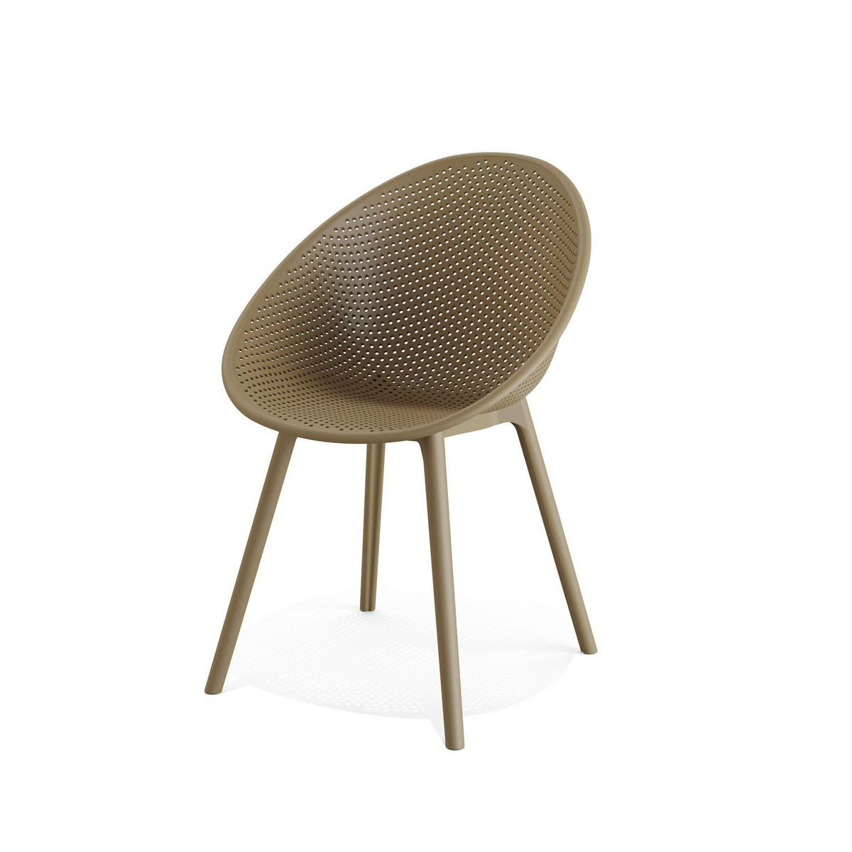 Gartenstuhl 2er-Set in Sandfarben, wetterfest - Sandfarben, MODERN, Kunststoff (59/83/59cm) - Gardenson
