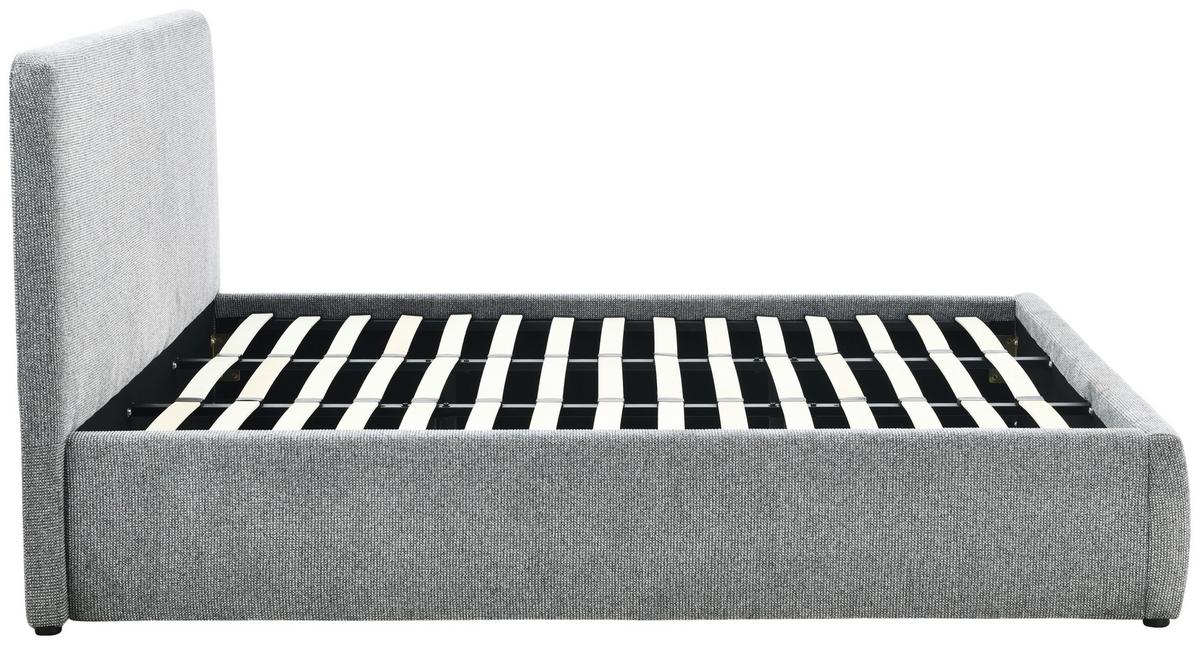 Oblazinjena Postelja Kora, Siva, 180x200cm - siva/črna, Design, kovina/umetna masa (204/116/218cm) - MID.YOU