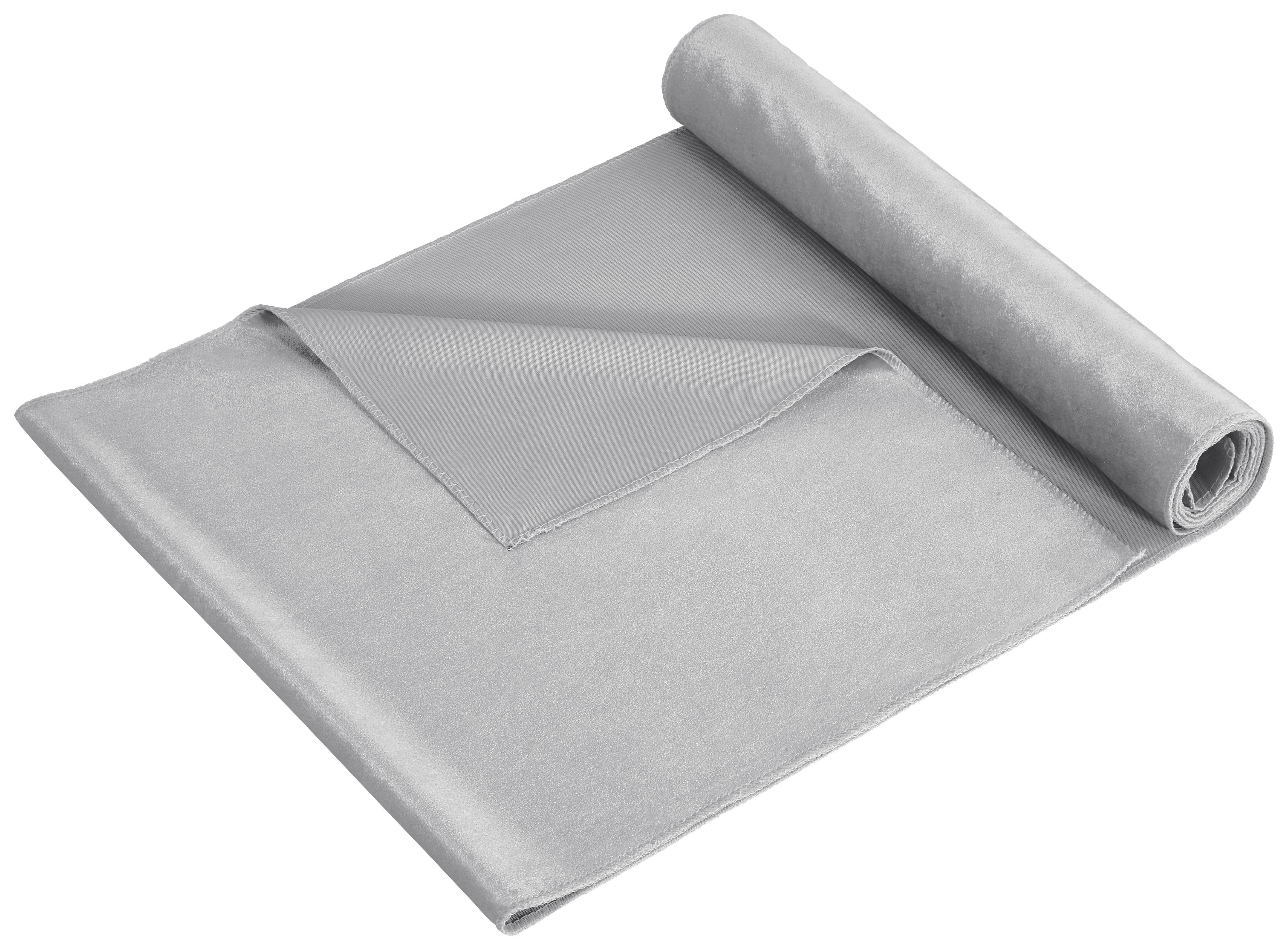Dekostoff Samt in Silberfarben ca. 35x180cm - Silberfarben, Textil (35/180cm) - Modern Living