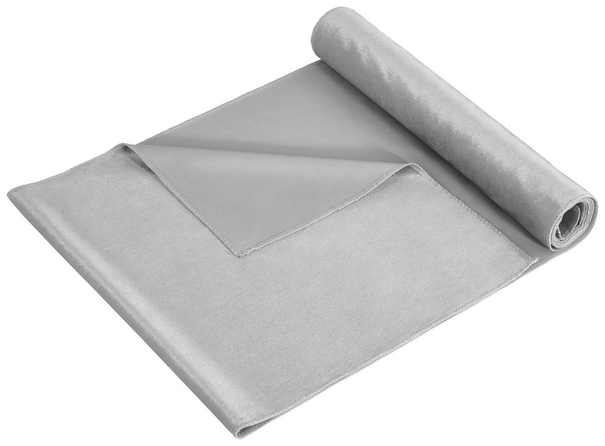 Dekostoff Samt in Silberfarben ca. 35x180cm - Silberfarben, Textil (35/180cm) - Modern Living
