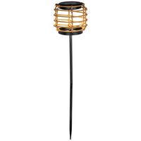 Solarleuchte Asra in Naturfarben/Schwarz - Schwarz/Naturfarben, MODERN, Kunststoff/Metall (13,5/56cm) - Modern Living