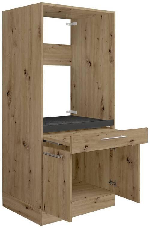 Waschmaschinenverbau Aileen in Eiche Artisan - Silberfarben/Schwarz, KONVENTIONELL, Holzwerkstoff/Kunststoff (67,5/162/67,5cm) - Mömax