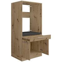 Waschmaschinenverbau Aileen in Eiche Artisan - Silberfarben/Schwarz, KONVENTIONELL, Holzwerkstoff/Kunststoff (67,5/162/67,5cm) - Mömax