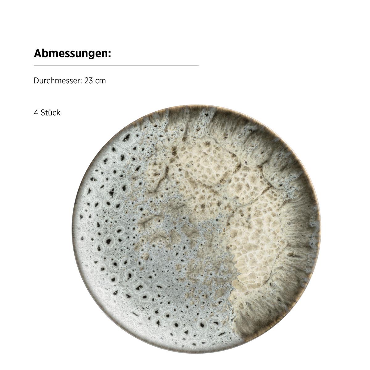 SET D'ASSIETTES À DESSERT 935542 CARELLIA DESSERTTELLER - gris, Basics, céramique (23/2,4cm) - Mäser