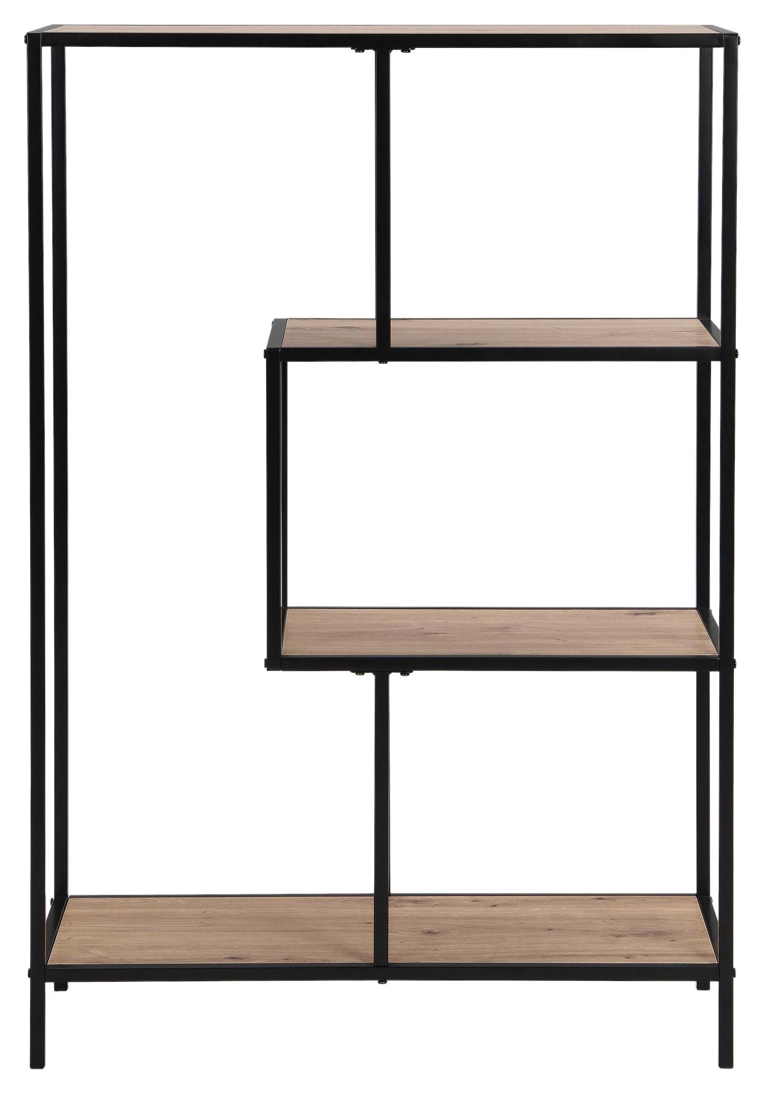 Polica Lillli 2 - prirodne boje/crna, Trend, drvni materijal/metal (77/115/33cm) - Modern Living