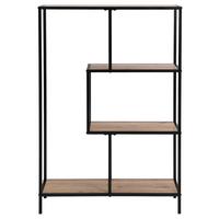 Polica Lillli 2 - prirodne boje/crna, Trend, drvni materijal/metal (77/115/33cm) - Modern Living