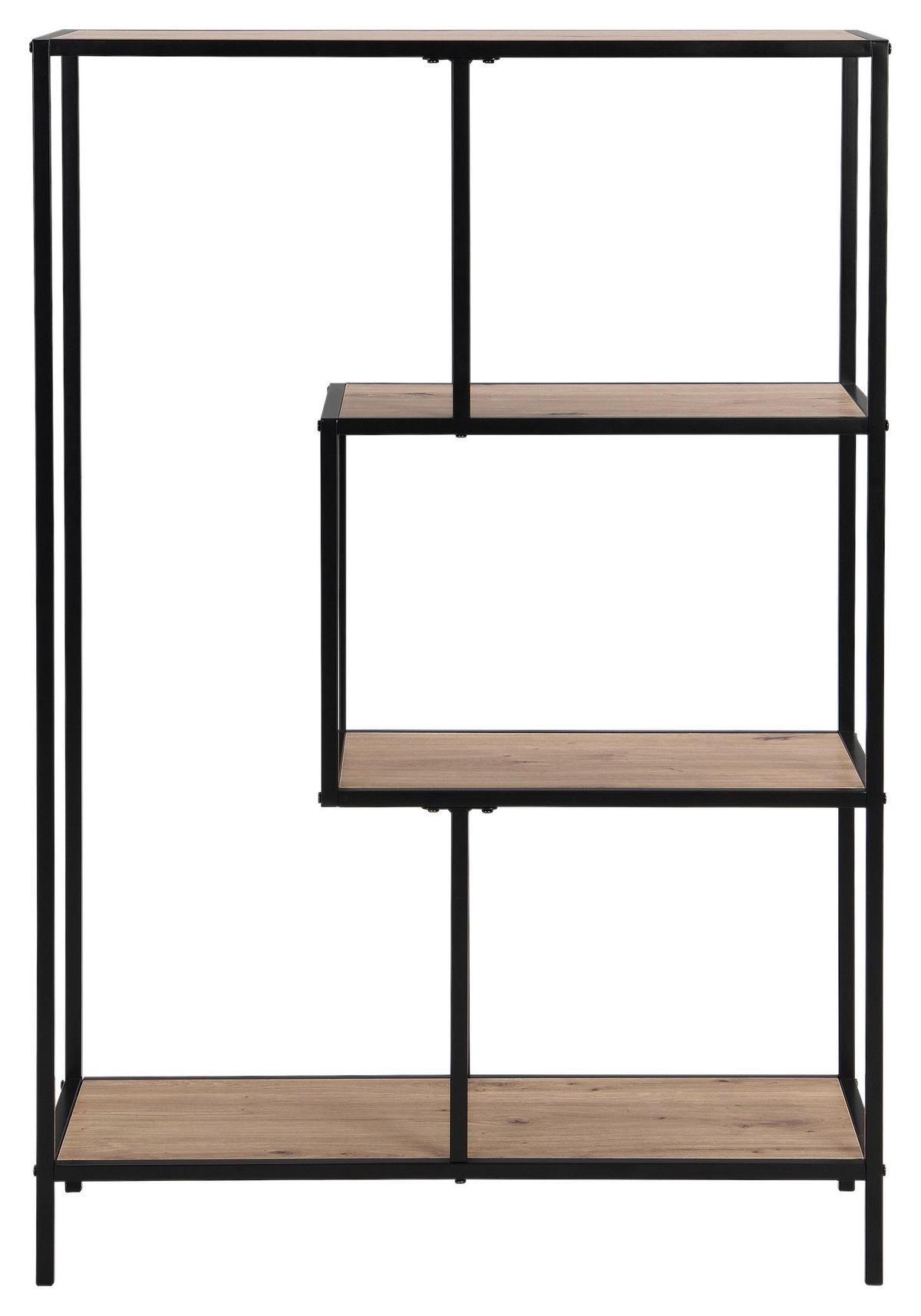 Polica Lillli 2 - prirodne boje/crna, Trend, drvni materijal/metal (77/115/33cm) - Modern Living