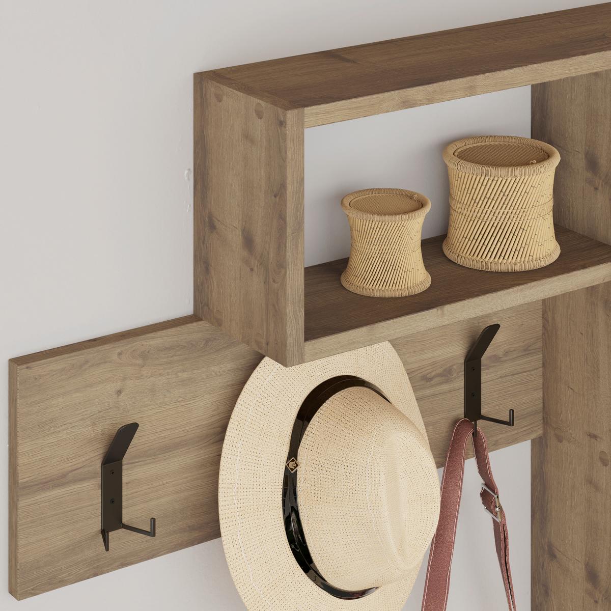 Wandgarderobe Game ca. 99,5x61x15cm Eiche dunkel - Eiche dunkel, Design, Holzwerkstoff (99.5/61/15cm) - Livetastic