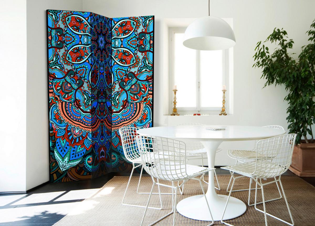 Paravan Blue Fantasy, 3-Delni, Dvostranski - večbarvno, Basics, tekstil/les (135/172/3cm) - artgeist