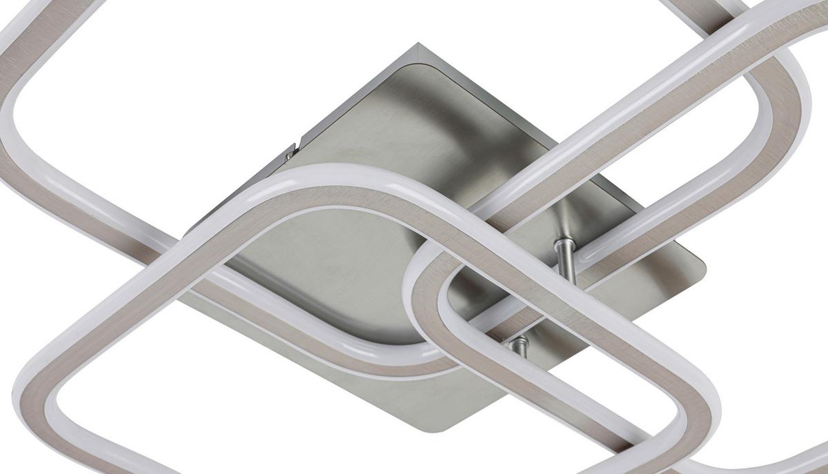 LED-Deckenleuchte Siop Weiß/Alufarben max. 39 Watt - Alufarben/Weiß, MODERN, Kunststoff/Metall (57/61/9cm) - Mömax