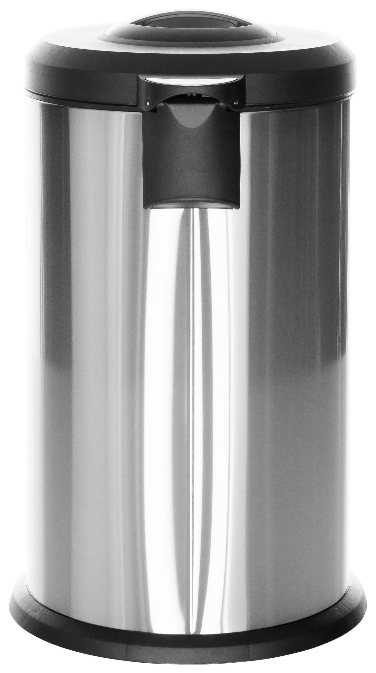 Koš Za Smeti Clean X, 40 L, Srebrna - srebrne barve/črna, Basics, kovina/umetna masa (38/62-96/38cm) - MID.YOU