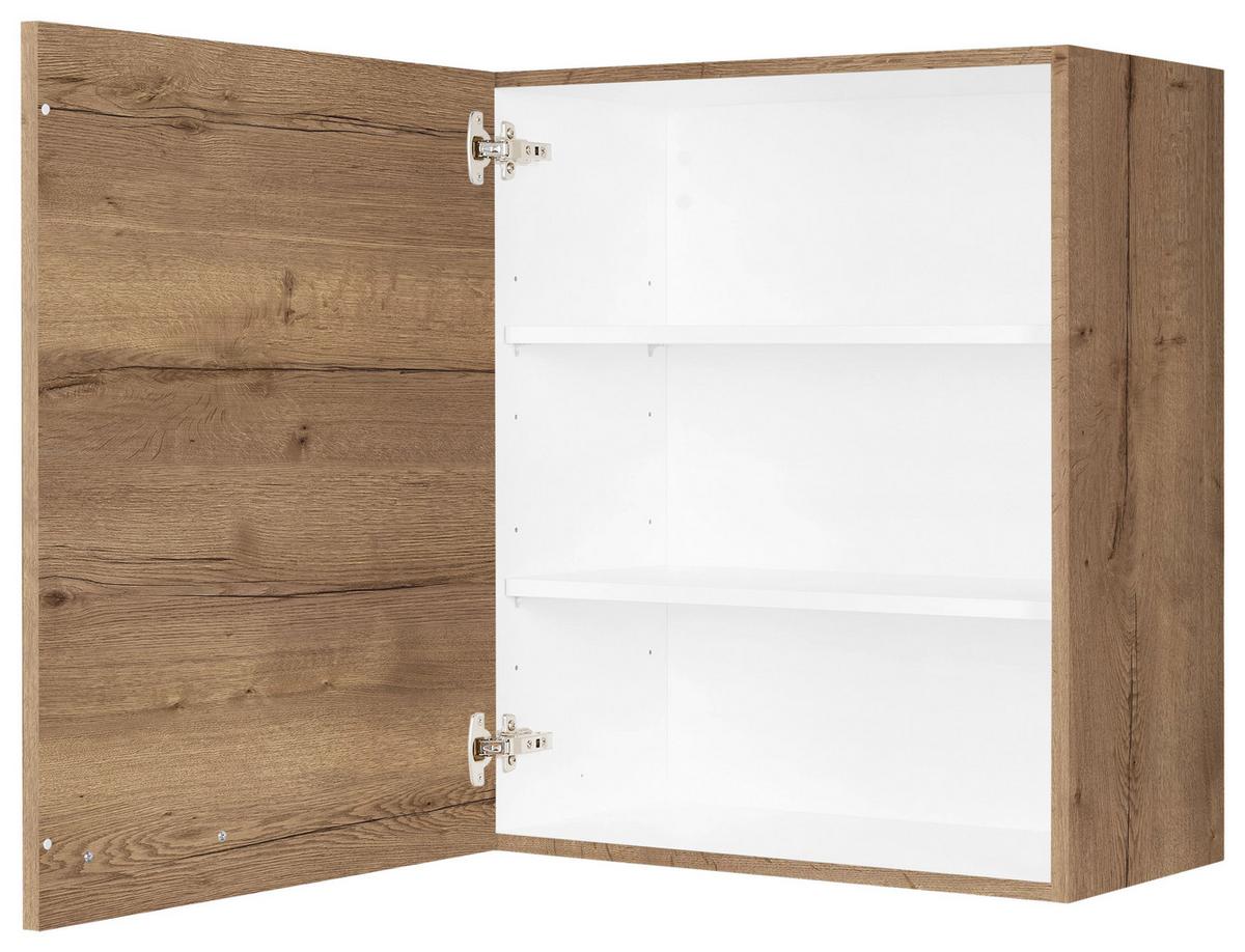 Küchenoberschrank Structura Eiche dunkel - Eiche dunkel/Schwarz, MODERN, Holzwerkstoff/Metall (60/72/35cm) - Nobilia