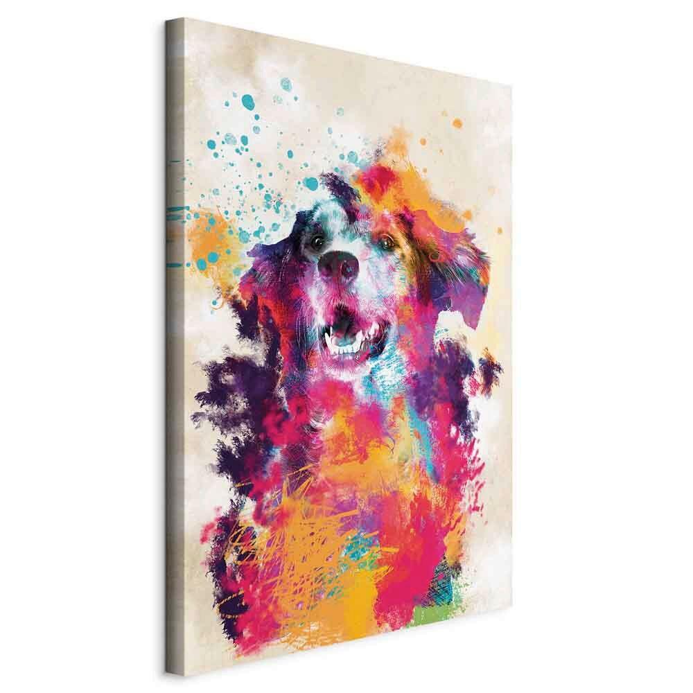 Slika Na Platnu Watercolor Dog - večbarvno, Basics, tekstil/leseni material (40/60/1.2cm) - artgeist