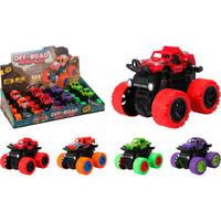 Játékautó Monster - lila/piros, műanyag (9cm)