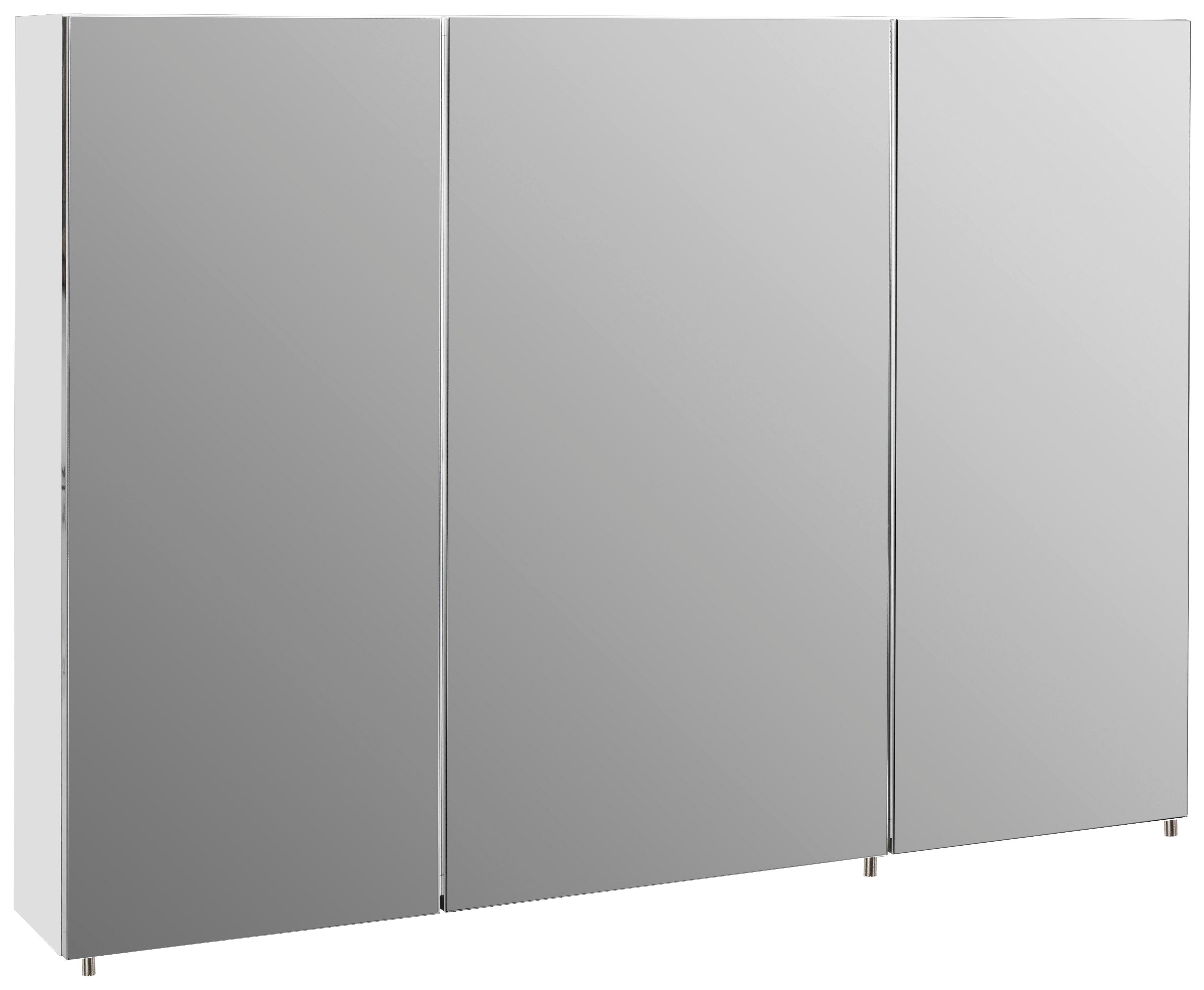 Spiegelschrank "Basic" in weiß - Silberfarben, MODERN, Glas/Holzwerkstoff (120/70,7/16cm) - MID.YOU