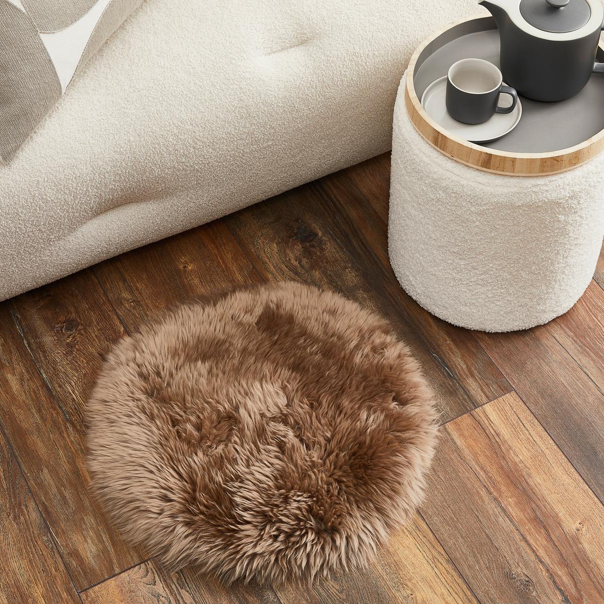 FUTRO OWCZE LENA - taupe, Natur, tkanina (45cm) - Linea Natura