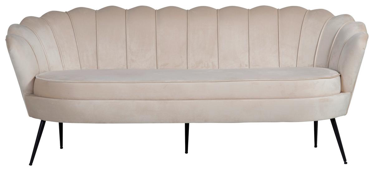 Sofa Calais ca. 180 cm Beige - Beige/Schwarz, Design, Textil/Metall (180/78.5/78cm) - Livetastic