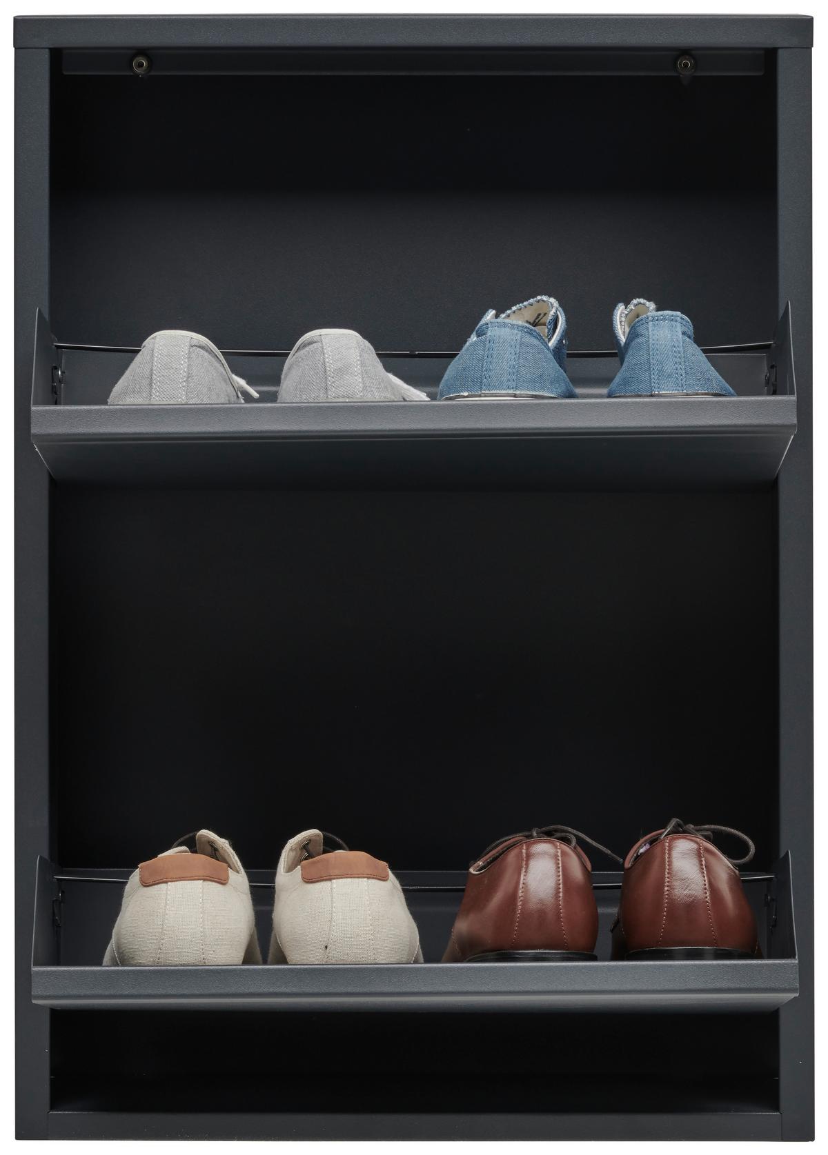 SZAFKA UCHYLNA NA BUTY FLY - antracytowy, Basics, metal (50/70,5/15cm) - Carryhome