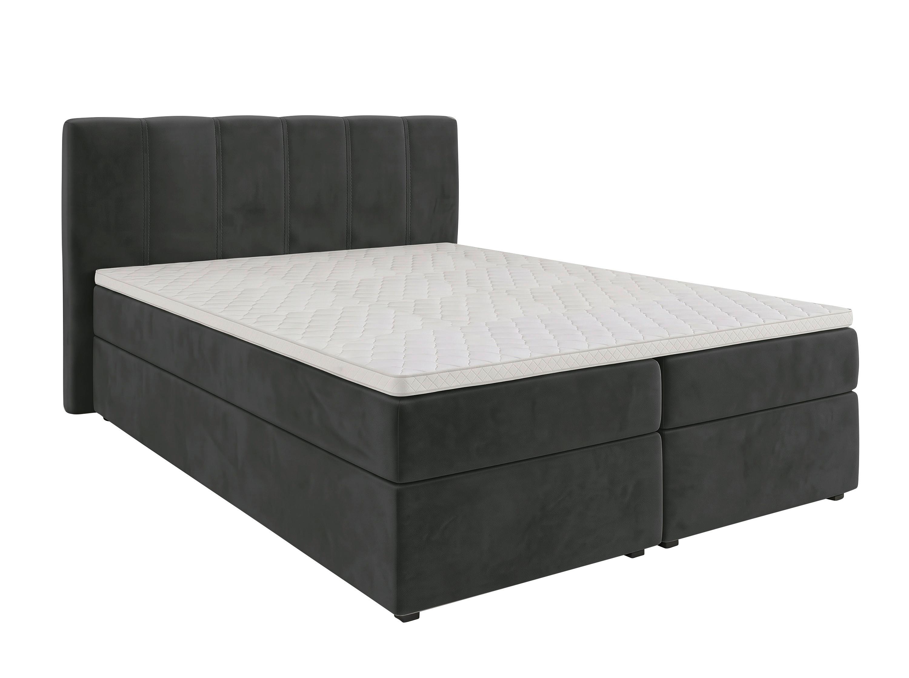 Boxbett Dana -Based- - Schwarz, Kunststoff/Textil (160/200cm) - Based