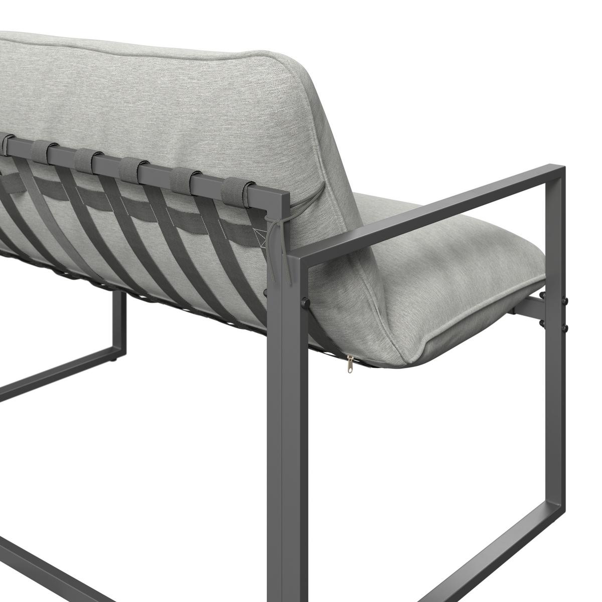 Vrtni Set Lucia - tamno siva/svijetlo siva, Basics, staklo/metal