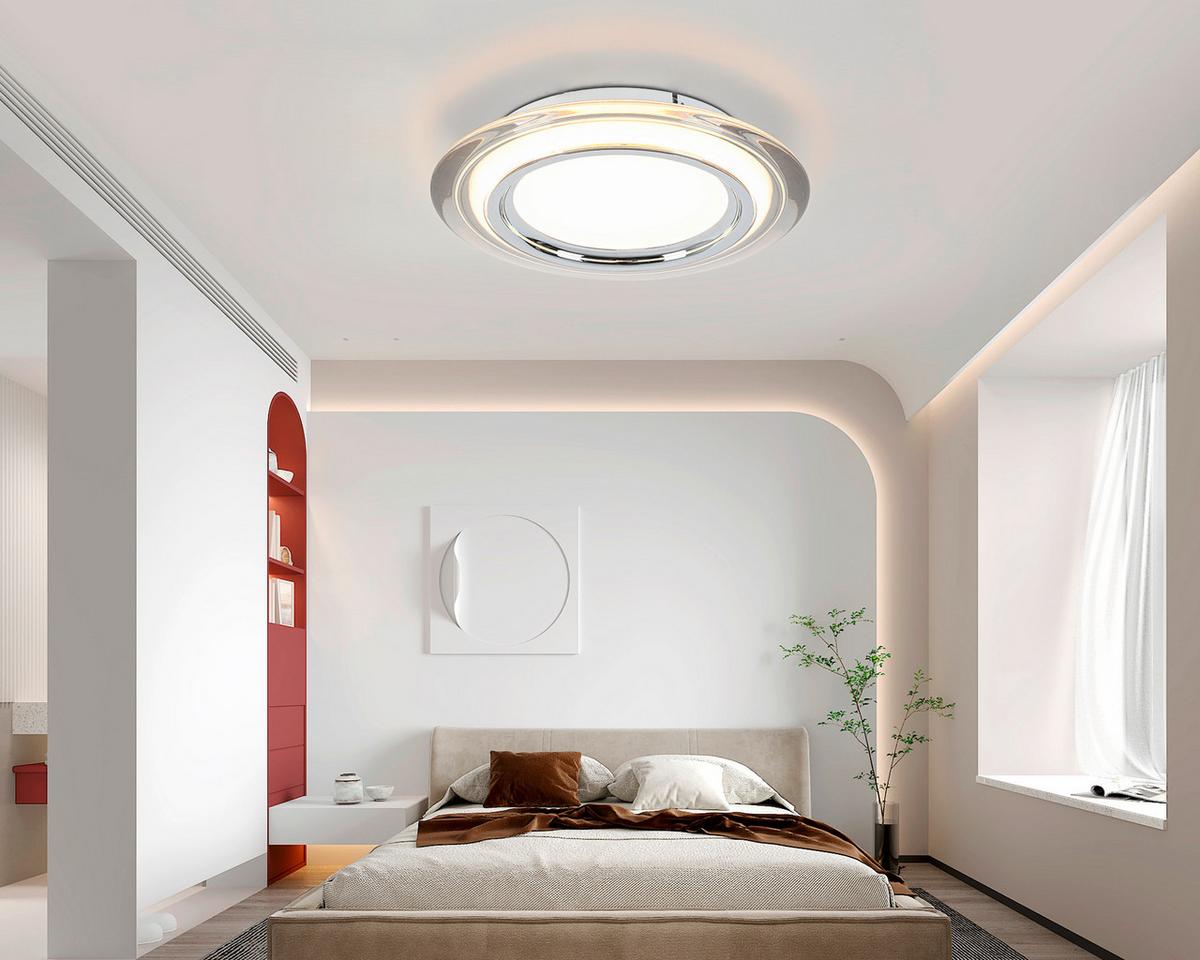 LAMPA SUFITOWA LED MACON - biały/przezroczysty, Design, tworzywo sztuczne/metal (35/6cm) - Novel