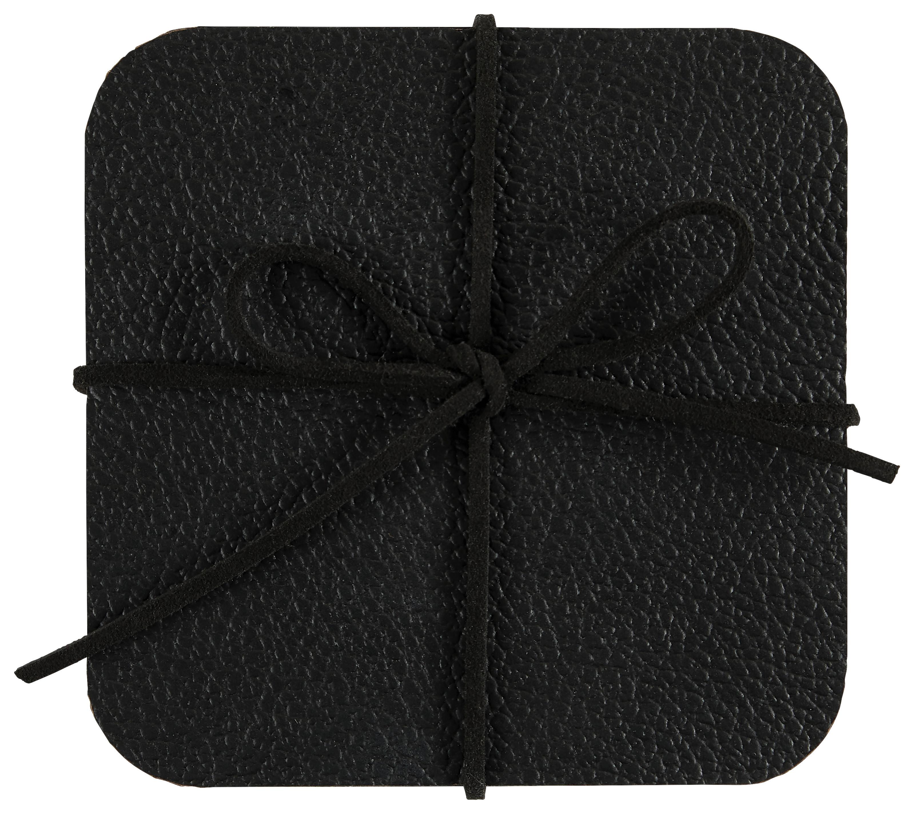 Untersetzerset Diego wendbar Cognac/Schwarz - Cognac/Schwarz, MODERN, Kunststoff (10/10cm) - Modern Living
